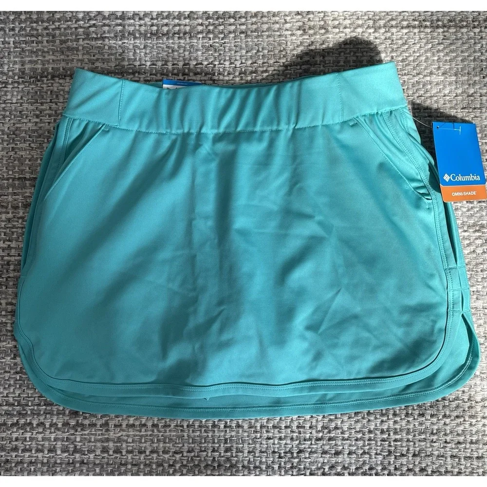 Columbia Sandy Creek Stretch Skort Teal Blue Womens Medium NEW athletic gorpcore